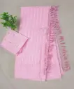 Pink Striped Soft Silk Saree with Designer Tassel Border & Sequin Work Blouse – Party & Festive Wear