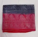 Royal Blue & Dark Pink Zari Border Fancy Pattu Saree