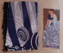 Navy Blue & Grey Light Weight Crushed Silk Saree
