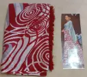 Red & Grey Light Weight Crushed Silk Saree