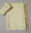 Lemon Yellow Striped Soft Silk Saree with Designer Tassel Border & Sequin Work Blouse