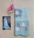 Soft And Light Weight Sky Blue Dola Silk Saree