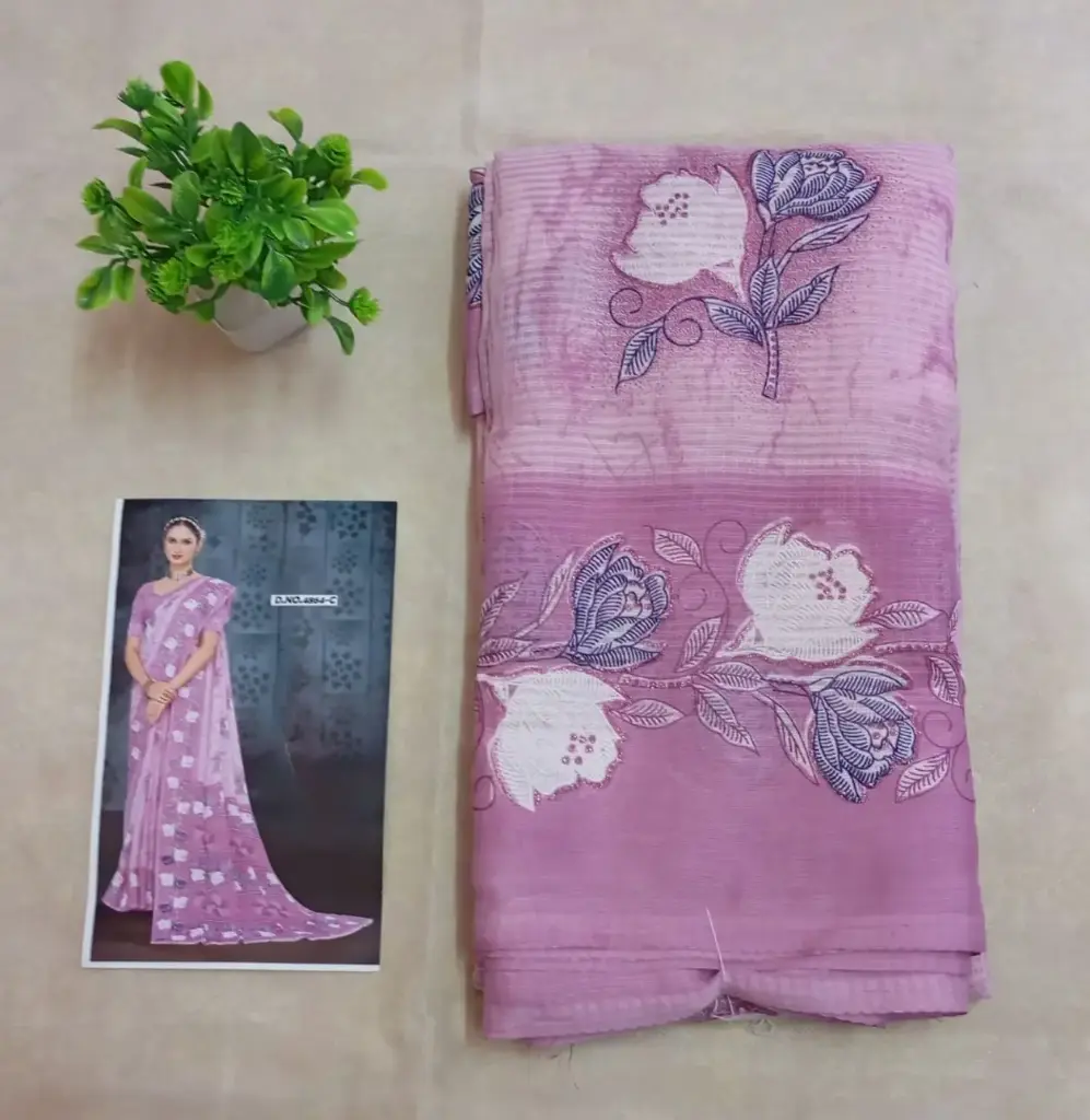  Soft And Light Weight Pink Dola Silk Saree