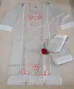 Light Grey Embroidered Salwar Suit Set With Lace Detailing