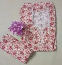 Red Floral Long Sleeve Cotton Nighty