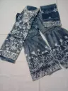 Semi Stitched Blue Sharara With Embroidery