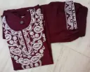 Maroon Color Embroidered Thread Work Cotton Salwar Suit Set
