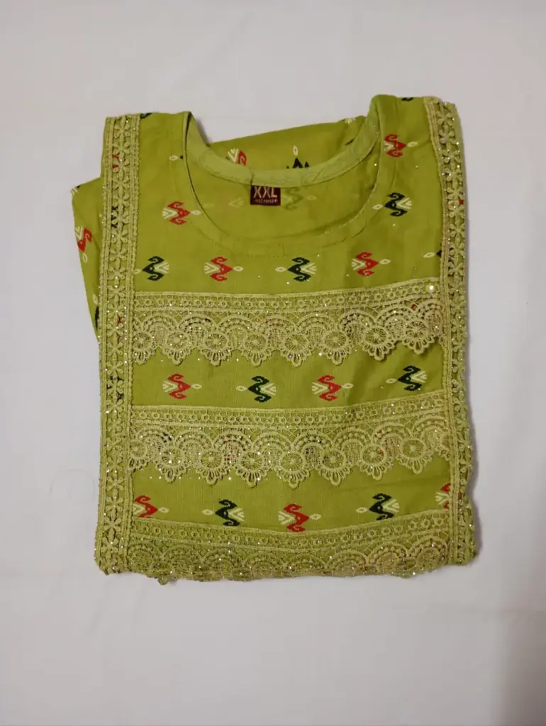 Green Color Umbrella Cut Top