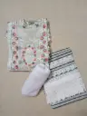Light Grey Salwar Suit Set With Lace Border