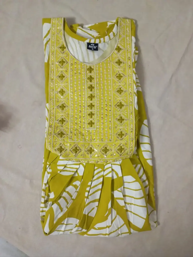 Yellow Color Umbrella Cut Top - M Size