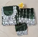 Heavy Embroidery  Designer Semi-Stitched Gharara  Set with Dupatta-Bottle Green