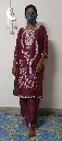 Maroon Floral Embroidery Cotton Kurta Set - 2 Piece Set - XXL Size