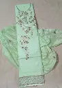 Elegant Pista Green Color Embroidered Jam Cotton Dress Material with Sequin and Thread Work 