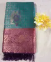 Peacock Blue & Purple Fancy Pattu Saree
