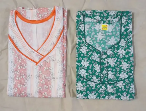 Combo of 2 Cotton Floral Nighties - free size