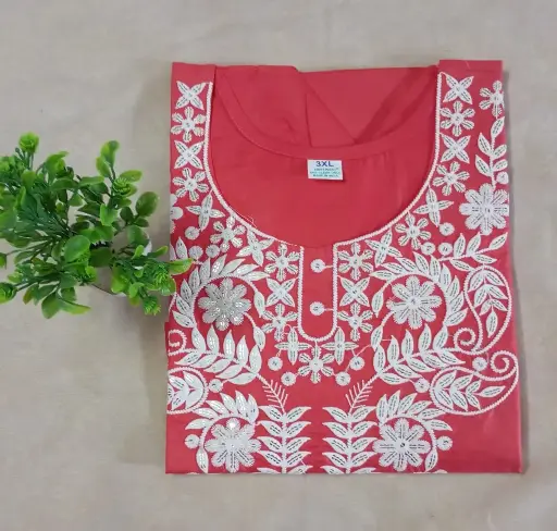 Cotton Kurti Orange - 3XL	​