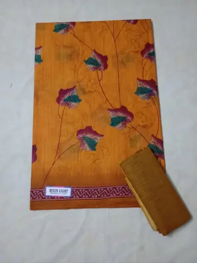 Printed Floral Yellow Color Saree