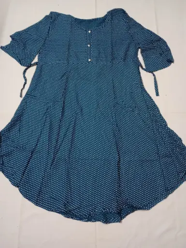 Umbrella Cut Blue Color Cotton Kurti