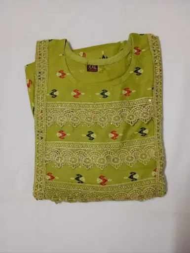 Green Color Umbrella Cut Top