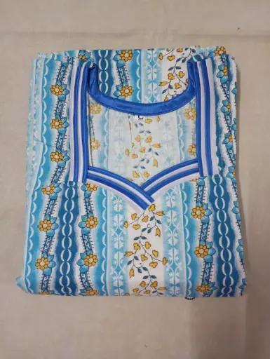 [JMWBKFTNITYSBLU-0525228] Sky Blue Color Kaftan Model Nighty