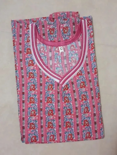 [JMWBKFTNITYDPNK-0525229] Dark Pink Color Kaftan Model Nighty