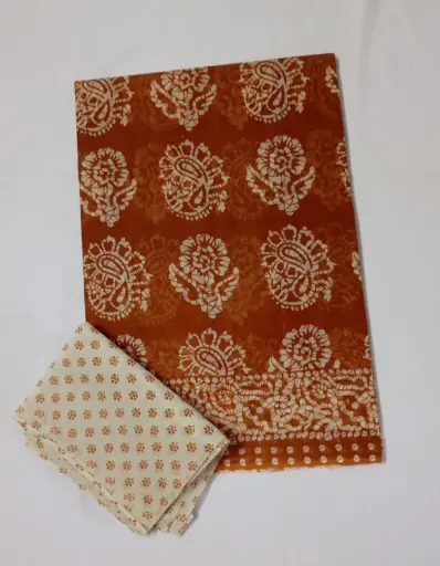 Radiant Red Color Cotton Saree With Blouse