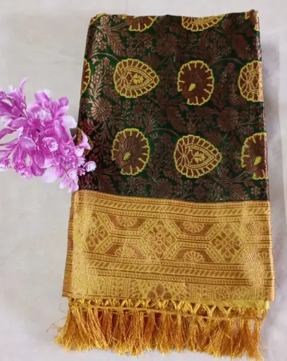 Traditional Green & Gold Fancy Pattu Saree