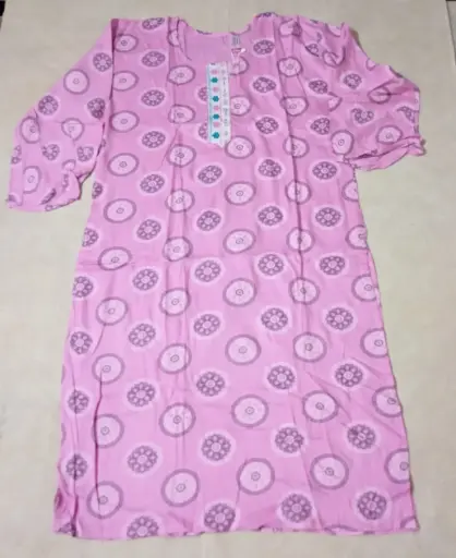 Soft Cotton Pink Printed Kurti