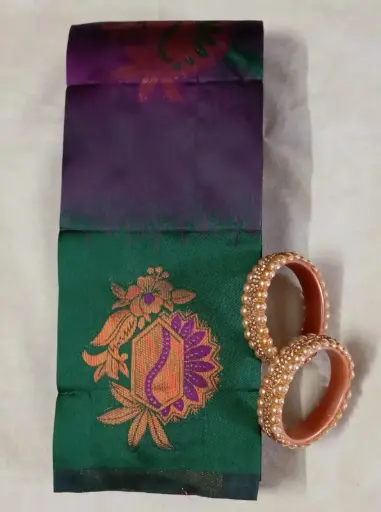 Purple & Dark Green Kuppadam Pattu Saree
